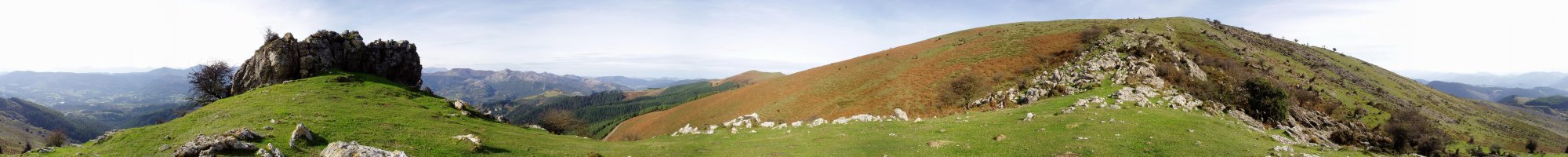 Hego-mendebaldetik igotzen den bideko pasarte batetan 360ºtako ikuspegia