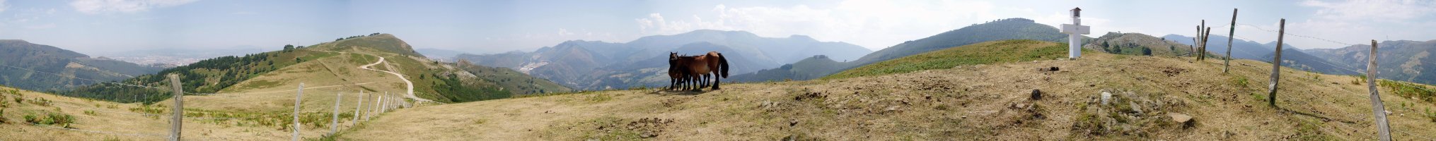 Ganeroitz eta Sasiburu arteko gurutzearen ingurutik 360ºtako ikuspegia