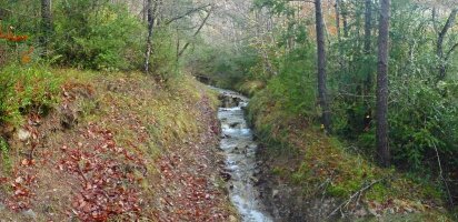 Bidea, erreka bihurtuta Valdelossotos arroilean