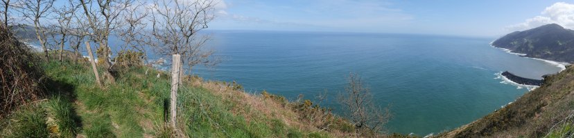 Ameztimendi, Zarautz aldeko muturra eta itsasertzaren panoramika
