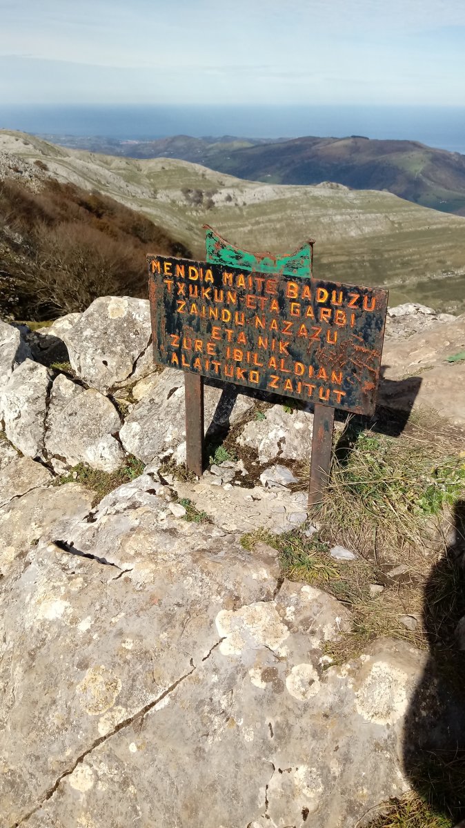 Hernio (1078m) gailurreko kartela