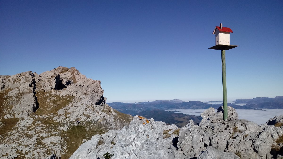 Aiztontor Altuna (1454m) postontzia eta Aizkorri (1523m) atzean